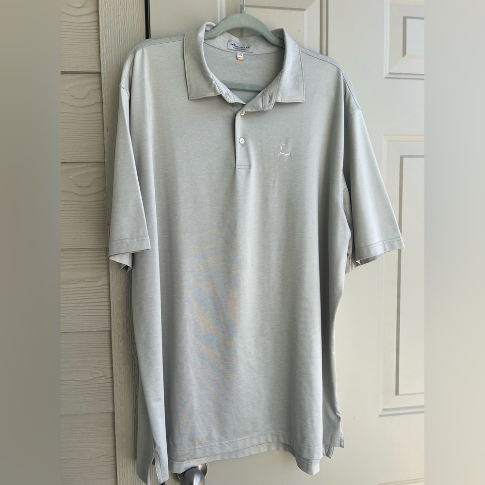 Peter Millar Summer Comfort Performance Polo Shirt XXL Gray Golf Short Sleeve